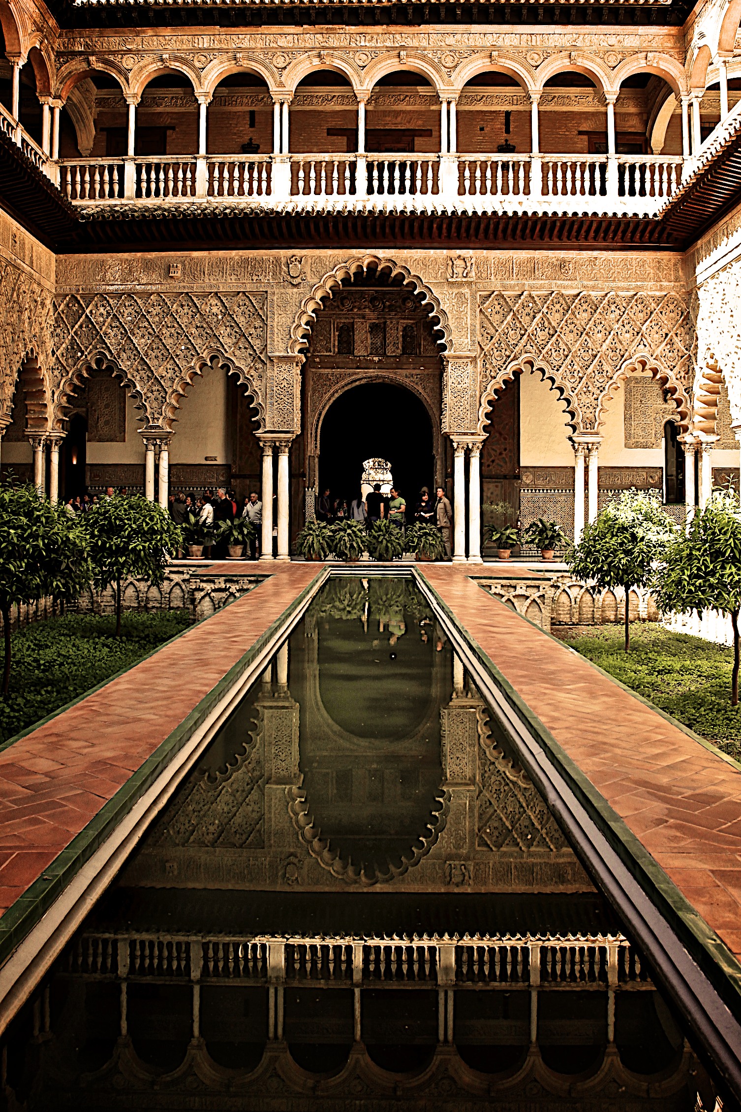Courtyard in the Alcazar, Seville Spain